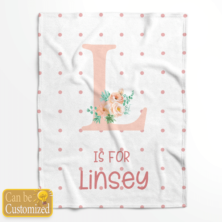 Personalized Flower Baby Name Blanket