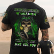 Thin Green Line Skull I Stopped Fighting My Inner Demons T-Shirt Funny Military Shirts Gift