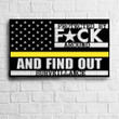 Military Protected by Around And Find Out Surveillance Metal Signs Wall Hanging Decor