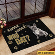 Customized Dog Knock Knock Who Dat Doormat Custom Personalized Doormat With Dog Picture