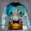 Black Cat Ghost On Pumpkin Boo Y'all Hoodie Funny Halloween Hoodie Gift For Cat Lovers