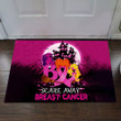 Breast Cancer Awareness Halloween Doormat Scare Away Breast Cancer Front Door Decor Ideas