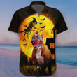 Pitbull And Witch Hawaii Shirt Scary Dog Funny Halloween Clothing Gifts For Pitbull Owners