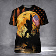Bigfoot Rockin American Flag 3D Halloween Shirt Mens Funny Halloween Shirts For Adults