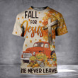 Fall For Jesus He Never Leave Shirt Autumn Fall Season Christian Halloween Gifts For Adults