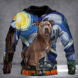 Pitbull Starry Night Hoodie Happy Halloween 2022 Clothing Gifts For Pitbull Lovers