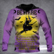 Witch Beware This House Is Protected By An Energy That Hoodie Funny Halloween Scary Clothing