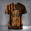 Dachshund Long Hair American Flag Halloween Shirt Dog Lover Mens Halloween Clothes