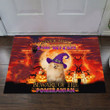 Never Mind The Witch Beware Of The Pomeranian Doormat Dog Owner Halloween Welcome Mat
