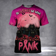 Black Cat In October We Wear Pink Shirt Pumpkin Breast Awareness Support T-Shirt