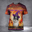 Never Mind The Witch Beware Of The Border Collie Dog Halloween Shirt Dog Owner Gifts