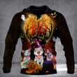 Pitbull Dog Trick Or Treat 3D Halloween Hoodie Funny Dog Graphic Pitbull Dad Gifts