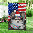 Chihuahua Wear Santa Hat And Xmas Lights American Flag Dog Lover Cute Outdoor Christmas Decor