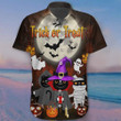 Black Cat Trick Or Treat Hawaii Shirt Halloween Cat Funny Shirts Gifts For Dude