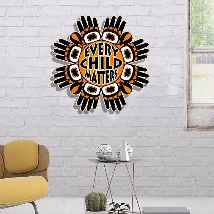 Every Child Matter Metal Signs Hands Orange Day Awareness Wall Art