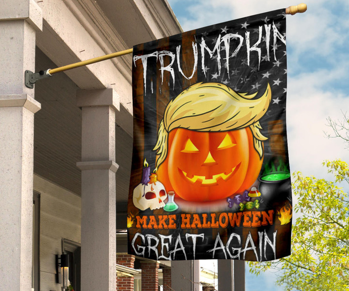 Trumpkin Make Halloween Great Again Flag Funny Pumpkin Halloween Yard Decoration Ideas