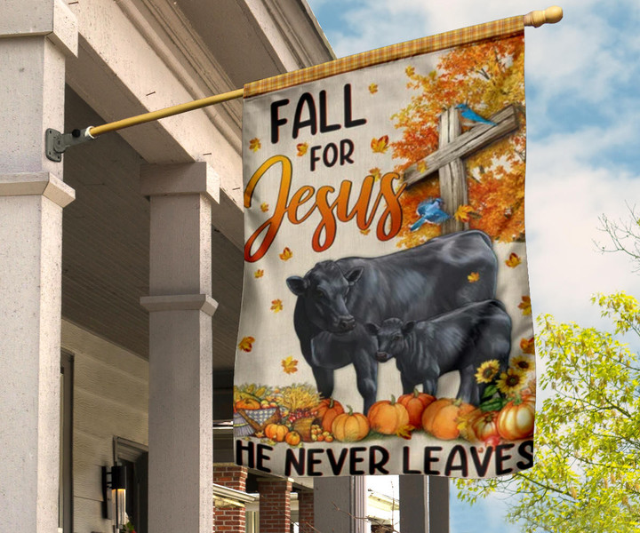 Cows Fall For Jesus He Never Leaves Flag Farmhouse Garden Decor Gifts For Cow Lovers