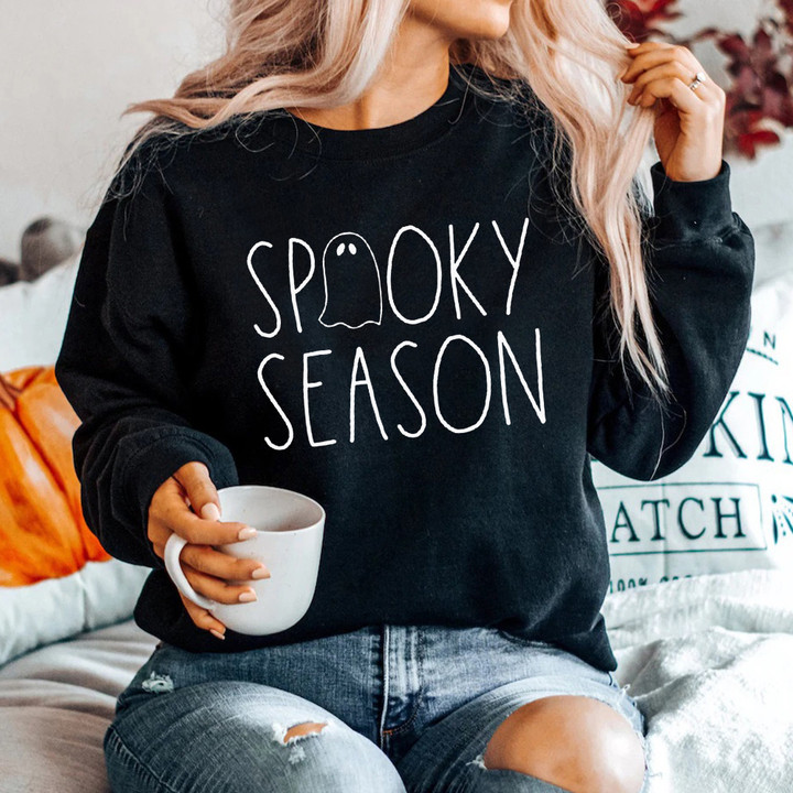 Spooky Season Sweatshirt Ghost Spooky Season Crewneck Halloween Gifts For Her