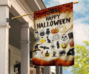 Happy Halloween Flag Outside Halloween Party Ideas Front Yard Decor