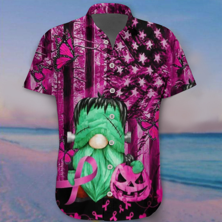 Breast Cancer Awareness Halloween Hawaii Shirt In October We Wear Pink Gnome Clothing Gift