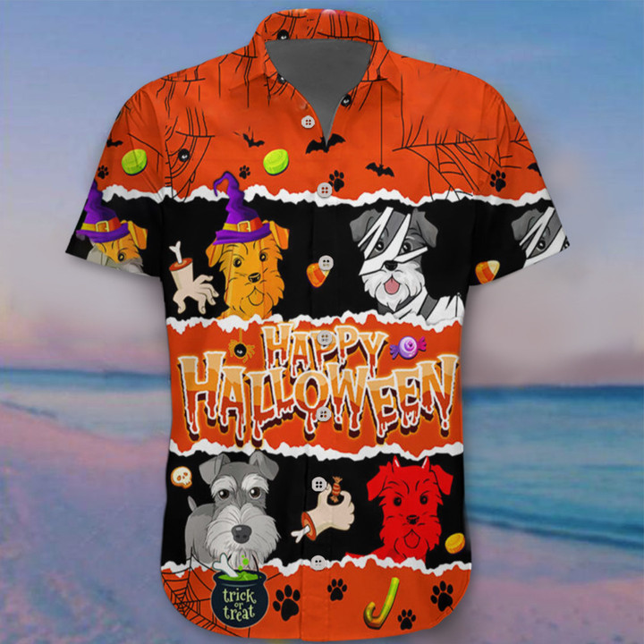 Miniature Schnauzer Happy Halloween Hawaii Shirt Trick Or Treat Dog Lovers Clothing Gift