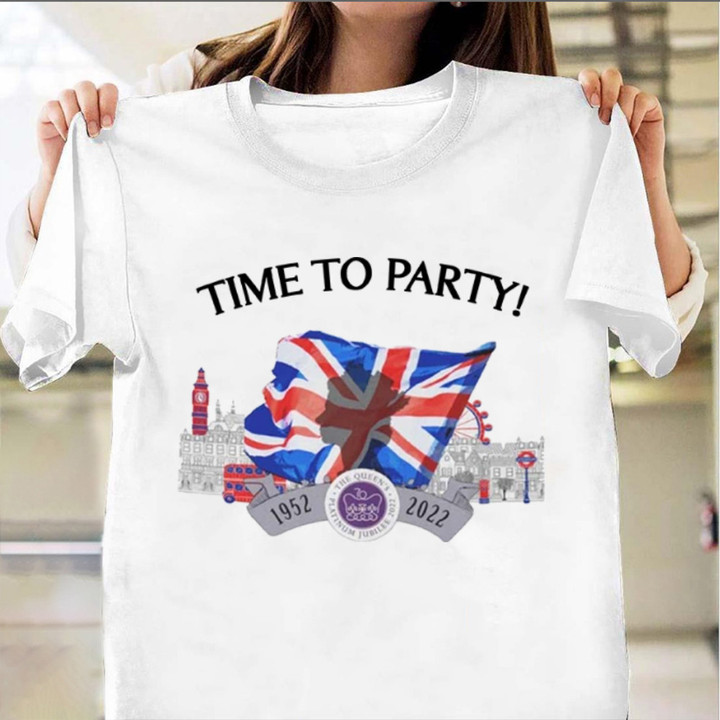 Queen Elizabeth Shirt Time To Party Union Jack Queen Elizabeth II Celebration T-Shirt