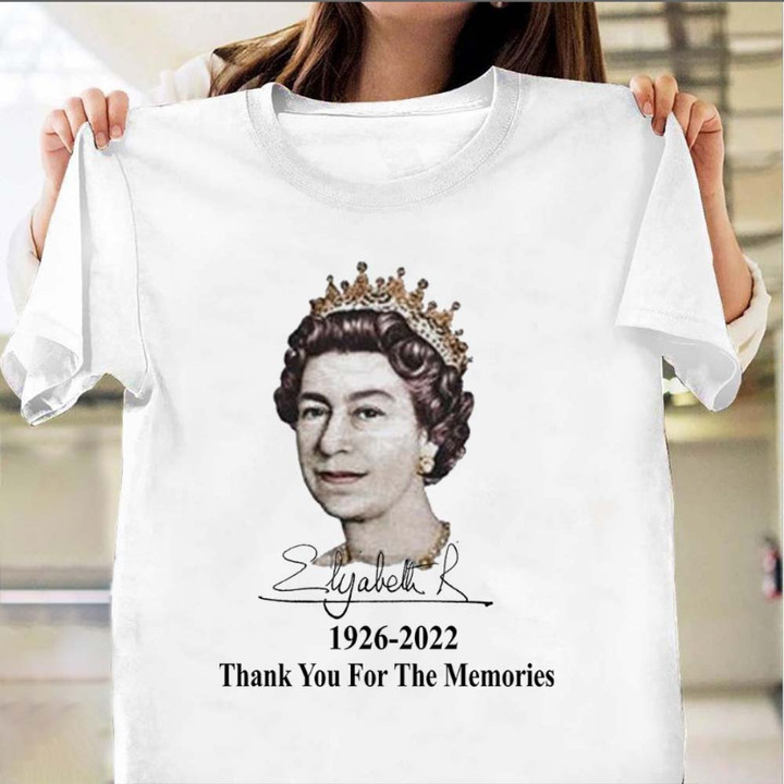 Queen Elizabeth Shirt Thank you For The Memories RIP Queen Elizabeth II Signature Shirt