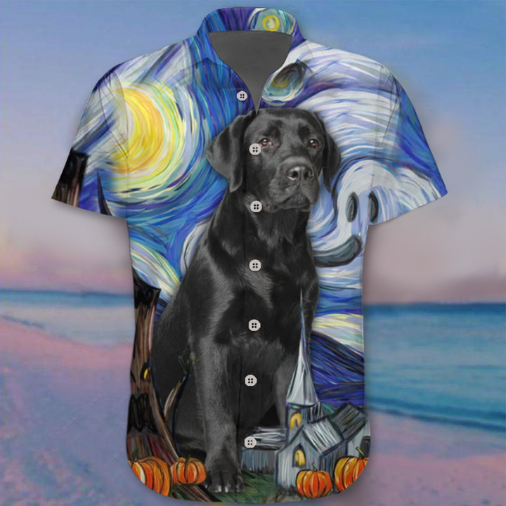 Black Labrador Retriever Starry Night Hawaii Shirt Target Mens Halloween Shirts Dog Lover Gift