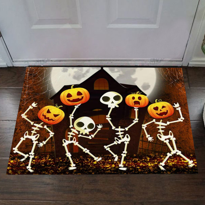 Never Mind The Witch Beware Of The Bull Terrier Doormat Dog Theme Cute Indoor Halloween Decor
