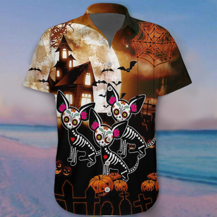 Cat Skeleton Halloween Hawaii Shirt Halloween Shirts For Best Friends Cat Lovers Gift