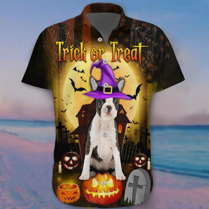 French Bulldog Trick Or Treat Hawaii Shirt Dog Owner Family Matching Halloween Shirts Gift