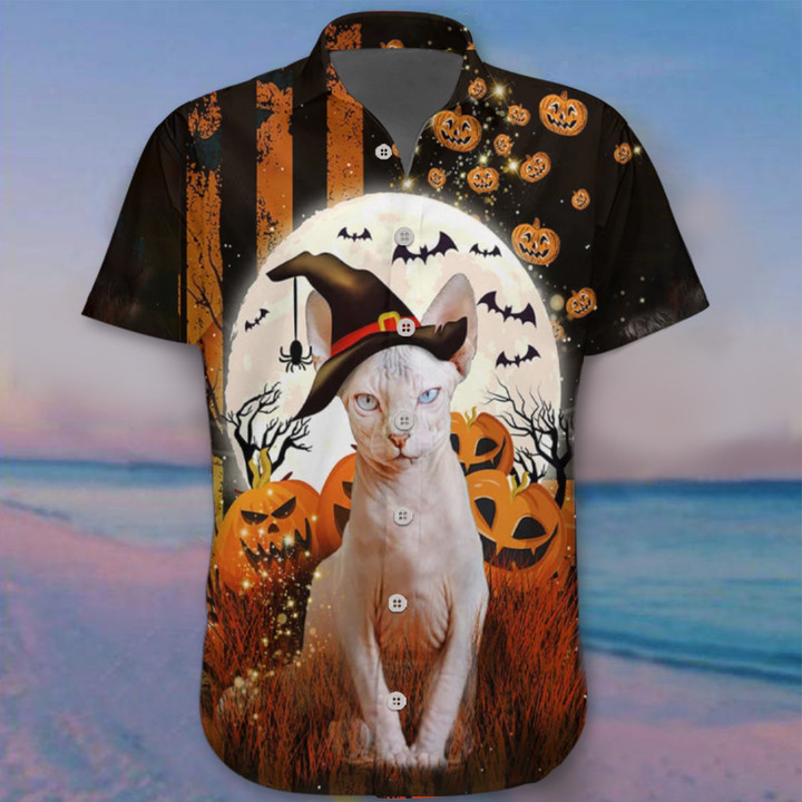Sphynx Cat Happy Halloween Hawaii Shirt Halloween Horror Shirts Gifts For Cat Lovers