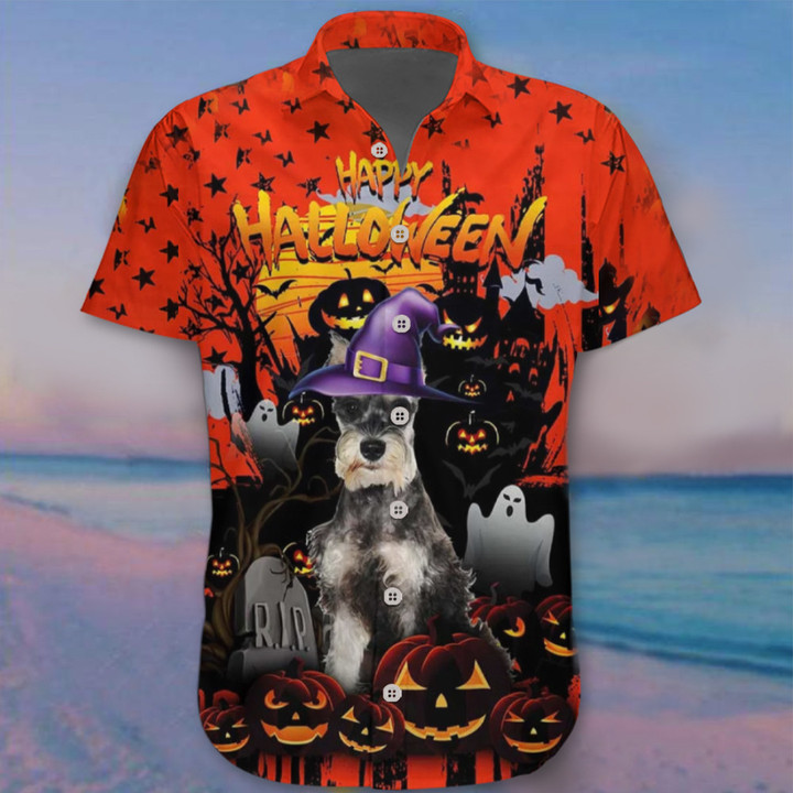 Miniature Schnauzer Happy Halloween Hawaii Shirt 2022 Halloween Dog Lovers Shirts Gift