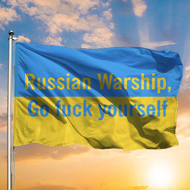 Russian Warship Go F Yourself Shirt Support Ukraine Ukrainian Flags For Sale