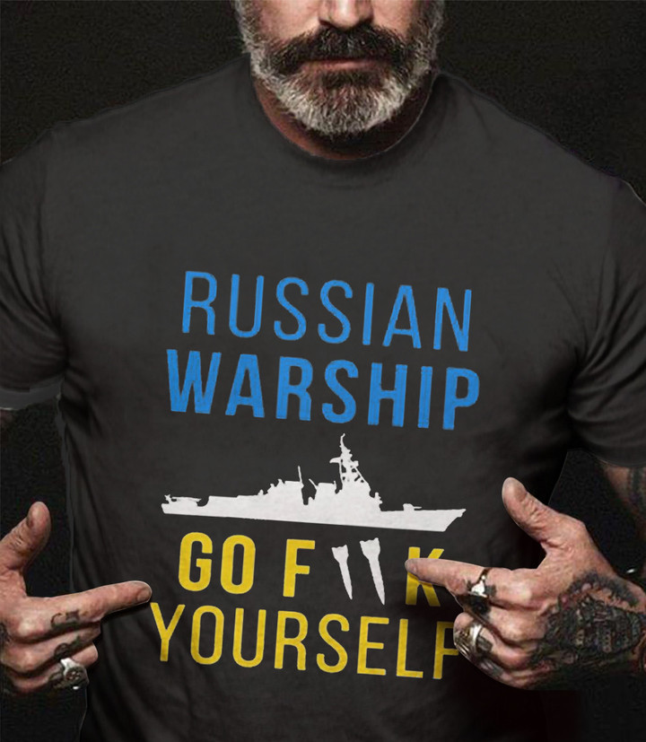 Russian Warship Go F Yourself T-Shirt Support Ukraine Shirt For Men