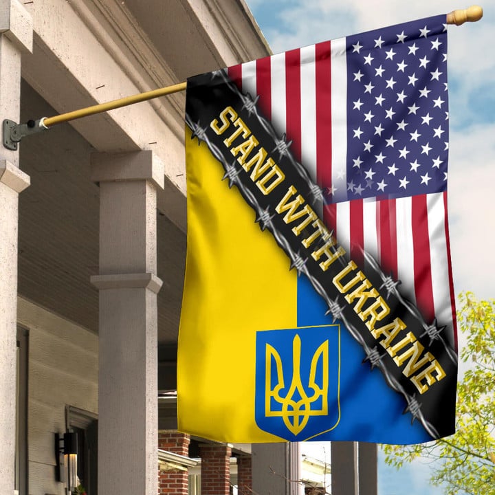 USA Stand With Ukraine Flag Support Ukraine Flag Ukraine Merch