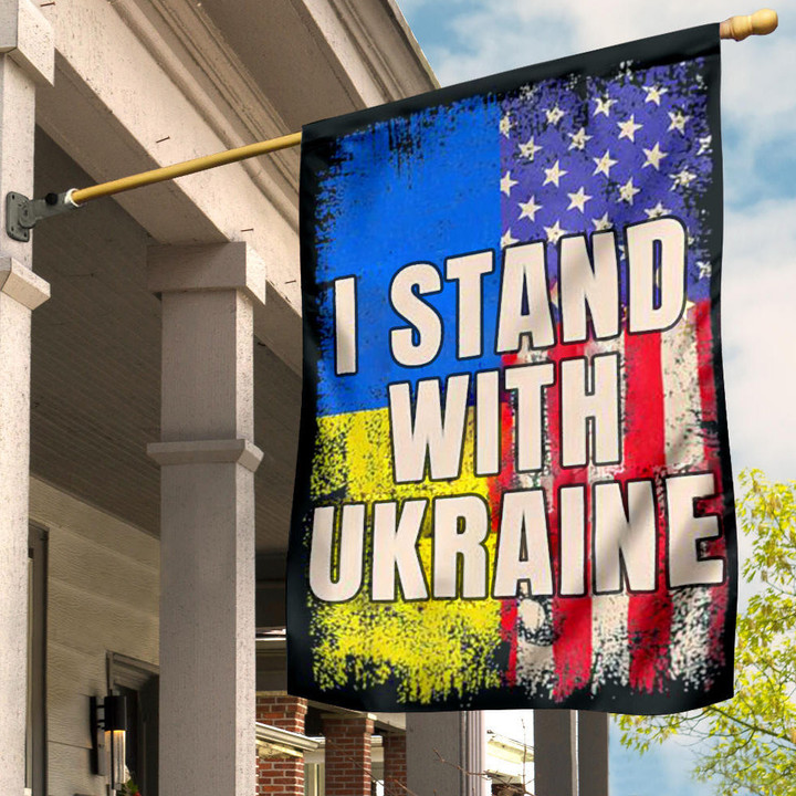 I Stand With Ukraine Flag Ukrainian Freedom Pray For Ukraine Flag Banner Merch