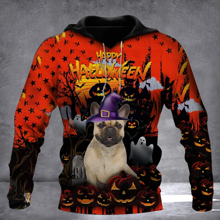 Pug Dog Happy Halloween Hoodie Pumpkin Spooky Halloween Themed Clothing Unique Pug Gifts