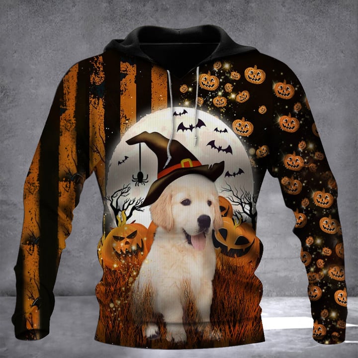 Golden Retriever Puppy Pumpkin Hoodie Spooky Halloween Cute Dog Lover Gift Ideas