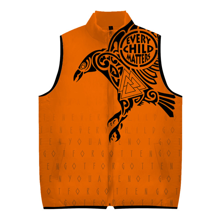 Ravens Every Child Matters Cotton Pad Zipper Up Vest Orange Shirt Day Awareness Clothing