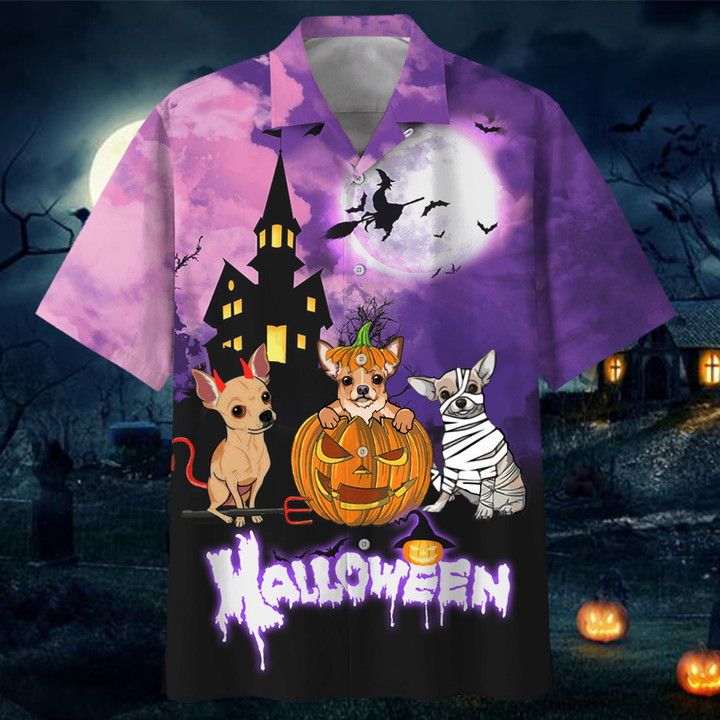Chihuahua Halloween Hawaii Shirt Funny Halloween Dogs Clothing Gift For Dog Lovers