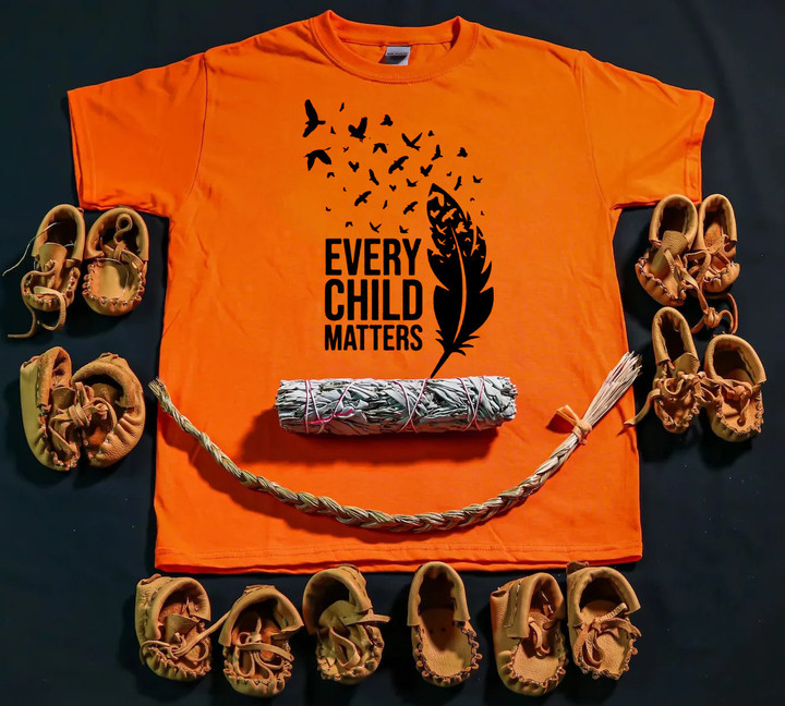 Feathers Every Child Matters Orange Shirt Day T-Shirt Every Child Matters Clothing