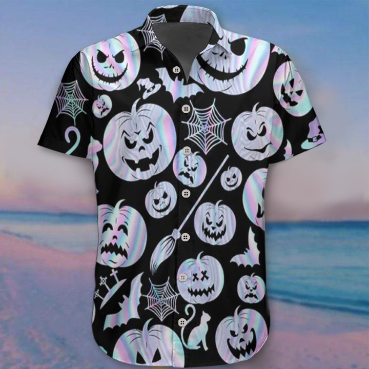 Halloween Pattern Hawaii Shirt Scary Horror Spooky Shirt Ideas Gifts For Halloween