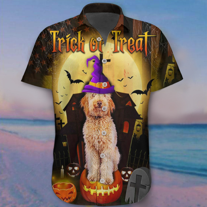 Labradoodle Trick Or Treat Hawaii Shirt Labradoodle Lover Happy Halloween Shirts Gift