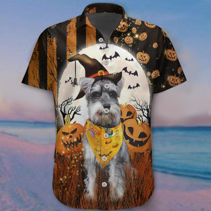 Miniature Schnauzer Happy Halloween Hawaii Shirt 2022 Halloween Pet Shirts Clothing