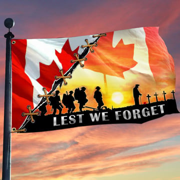 Lest We Forget Canada Flag Red Poppy Remembrance Day Patriotic Flag Ho -  Moothearth