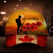 Lest We Forget Canada Flag Hat Vintage Patriotic Memorial Day Remembrance Soldier Veteran Gift