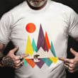 Mountains Bear Geometric T-Shirt Sunset Graphic 2021 Clothing ​Gifts For Camping Lovers