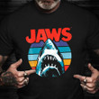 Jaws Shark Shirt Retro Colors Rainbow Graphic Tee Gifts For Shark Lovers