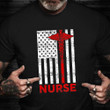 American Flag Nurse Shirt Medical Symbol Patriotic Clothing Gifts For Nursing Students